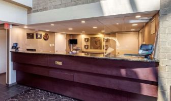 Reception desk at Comfort Suites Oakbrook Terrace.