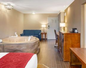 Hotel room with jacuzzi at Comfort Suites Oakbrook Terrace.