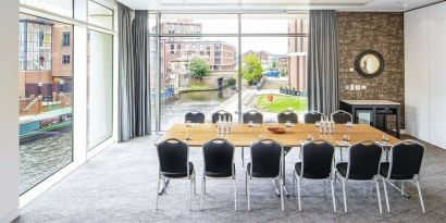 Meeting room with a view at DoubleTree By Hilton Leeds City Centre.