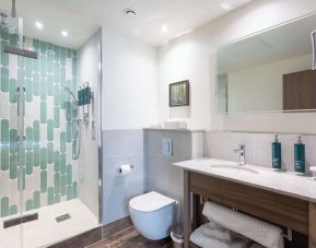 Guest bathroom with shower at DoubleTree By Hilton Nottingham - Gateway.