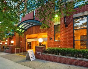 Hotel entrance at Grand Park Hotel & Suites Downtown Vancouver.