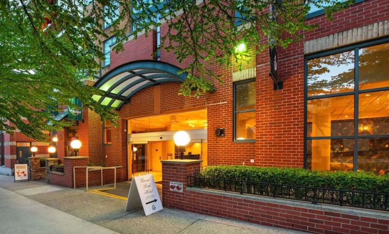 Hotel entrance at Grand Park Hotel & Suites Downtown Vancouver.