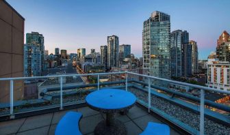 Hotel rooftop with city view at Grand Park Hotel & Suites Downtown Vancouver.