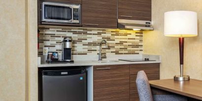 Kitchen area at Grand Park Hotel & Suites Downtown Vancouver.