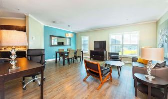 Spacious king suite with work space at Grand Park Hotel & Suites Downtown Vancouver.