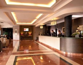 Lobby and coworking lounge at Leonardo Hotel Aberdeen.