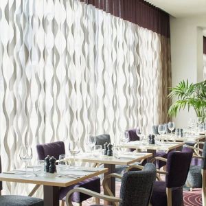 Dining area perfect for coworking at Leonardo Hotel Bradford.
