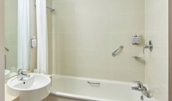 Guest bathroom with shower at  Leonardo Hotel Bradford.