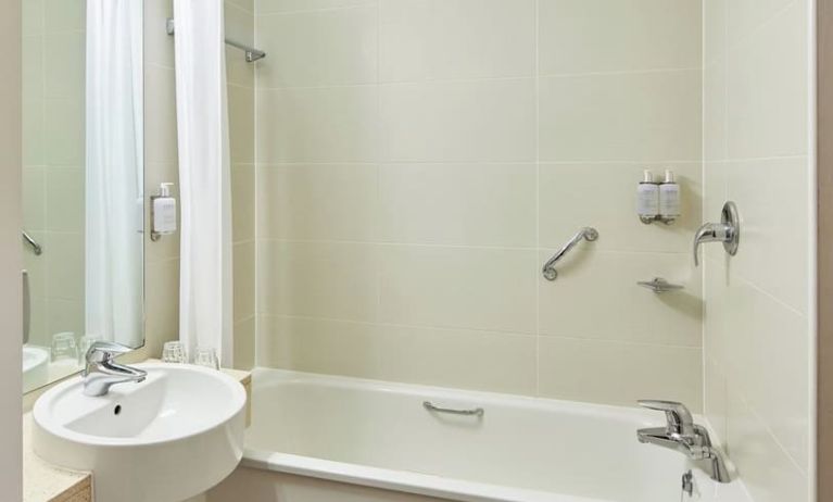 Guest bathroom with shower at  Leonardo Hotel Bradford.