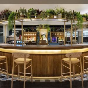 Hotel bar at Leonardo Royal Hotel Birmingham.
