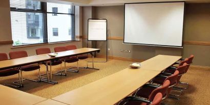 Professional meeting room at Leonardo Hotel Cork.
