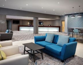 Lobby and coworking lounge at Leonardo Royal Hotel Oxford.