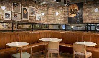 Dining area perfect for coworking at Leonardo Hotel Chester.