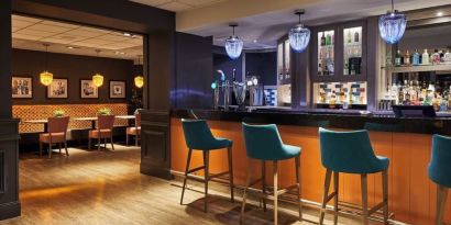 Hotel bar at Leonardo Hotel Edinburgh Murrayfield.