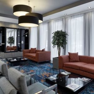 Lobby and coworking lounge at Leonardo Hotel Edinburgh Murrayfield.