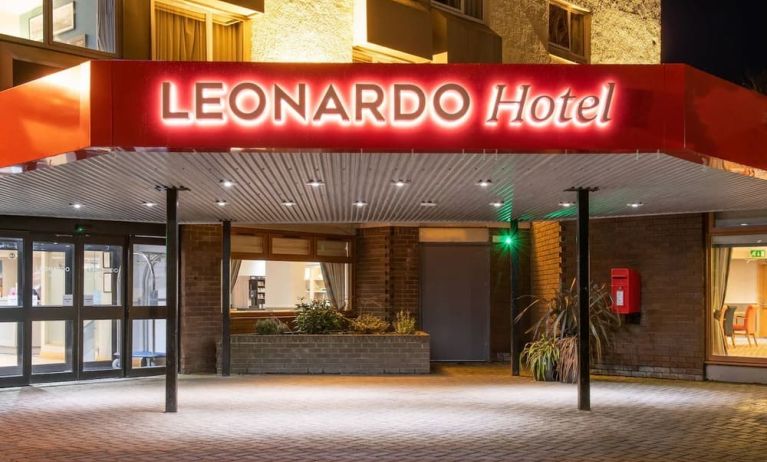 Hotel entrance at Leonardo Hotel Inverness.