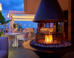 Hotel fire pit at Hotel Zena Washington DC.