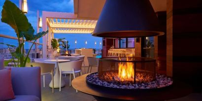 Hotel fire pit at Hotel Zena Washington DC.