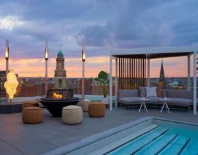 Outdoor pool and lounge at Hotel Zena Washington DC.