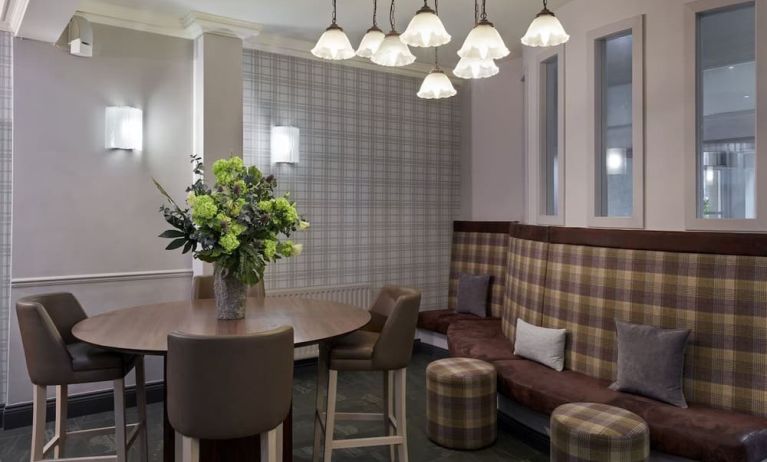 Lobby and coworking lounge at Leonardo Hotel Edinburgh City.