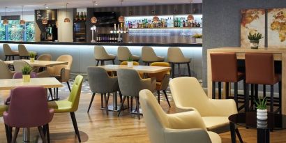 Hotel bar at Leonardo Hotel London Heathrow Airport.