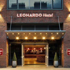 Hotel entrance at Leonardo Hotel Dublin Parnell Street.