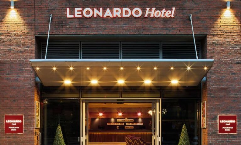 Hotel entrance at Leonardo Hotel Dublin Parnell Street.