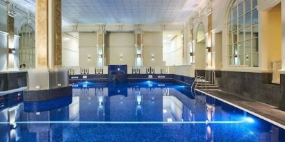 Refreshing indoor pool at The Dilly. 