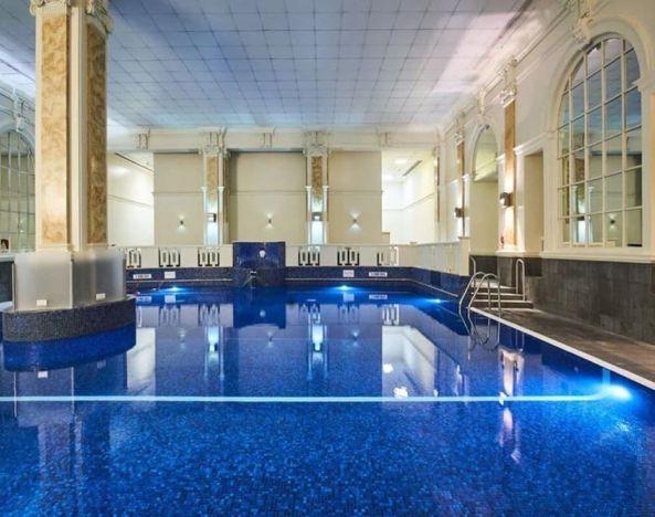 Refreshing indoor pool at The Dilly. 