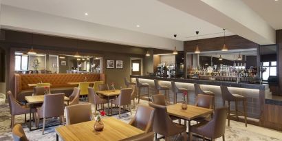 Dining area at Leonardo Hotel East Midland Airport.