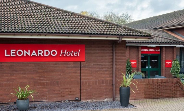 Hotel entrance at Leonardo Hotel East Midland Airport.