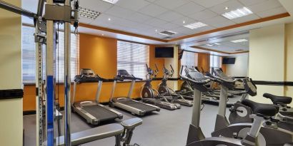 Fitness center at Leonardo Hotel Nottingham.