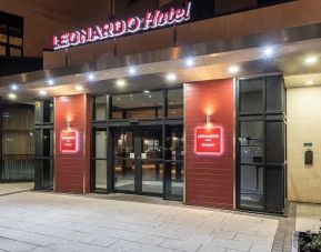 Hotel entrance at Leonardo Hotel Nottingham.