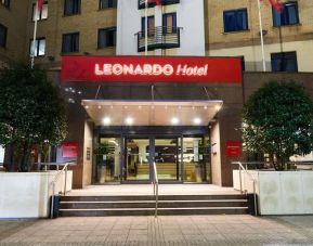 Hotel entrance at Leonardo Hotel Newcastle.