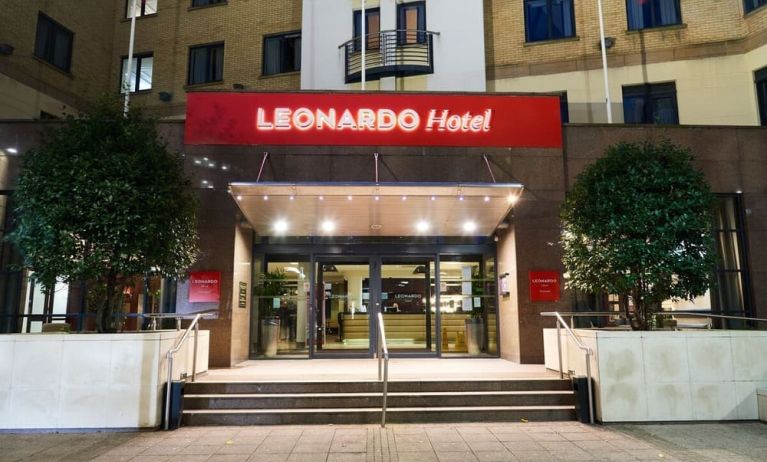 Hotel entrance at Leonardo Hotel Newcastle.