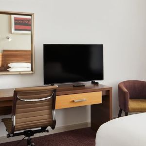 Work space with TV at Leonardo Hotel Newcastle.