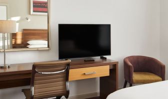 Work space with TV at Leonardo Hotel Newcastle.