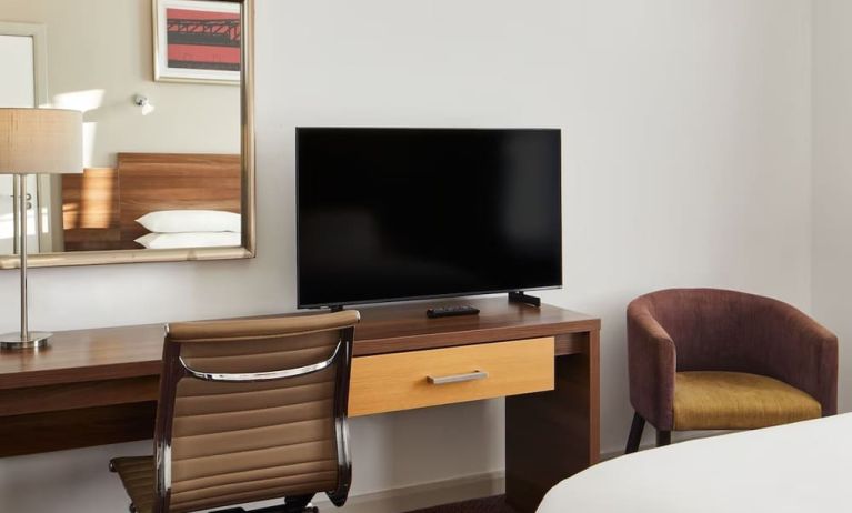 Work space with TV at Leonardo Hotel Newcastle.