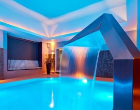 Relaxing indoor pool with swan neck fountain  at The Midland - A Leonardo Royal Hotel.