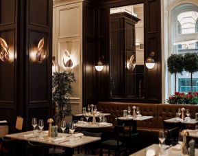 Dining area perfect for coworking at The Midland - A Leonardo Royal Hotel.