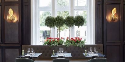 Dining area with natural light at The Midland - A Leonardo Royal Hotel.