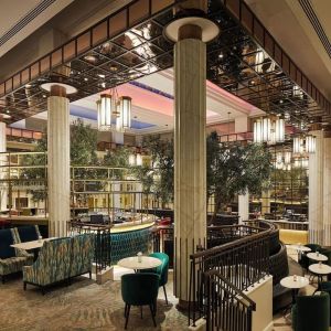 Dining area perfect for coworking at The Midland - A Leonardo Royal Hotel.