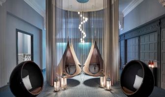 Hanging pod cocoons and sound-cancelling egg chairs at The Midland - A Leonardo Royal Hotel.