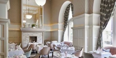 Dining area perfect for coworking at The Midland - A Leonardo Royal Hotel.