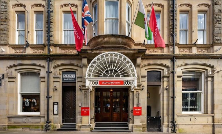 Hotel entrance at Leonardo Hotel Cardiff.