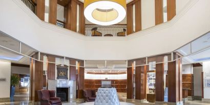 Lobby and coworking lounge at Leonardo Hotel Southampton Grand Harbour.