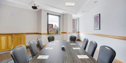 Professional meeting room at Leonardo Hotel Liverpool.