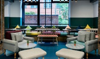 Dining area perfect for coworking at Leonardo Hotel Manchester Central.