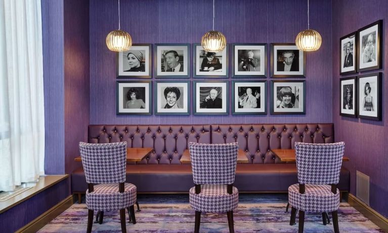 Stylish interior of hotel bar at Leonardo Hotel Milton Keynes.
