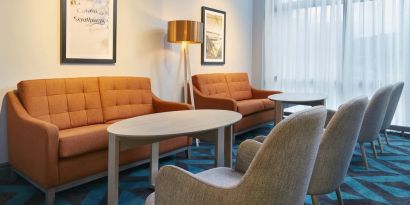 Lounge and meeting space at Leonardo Hotel Southampton.